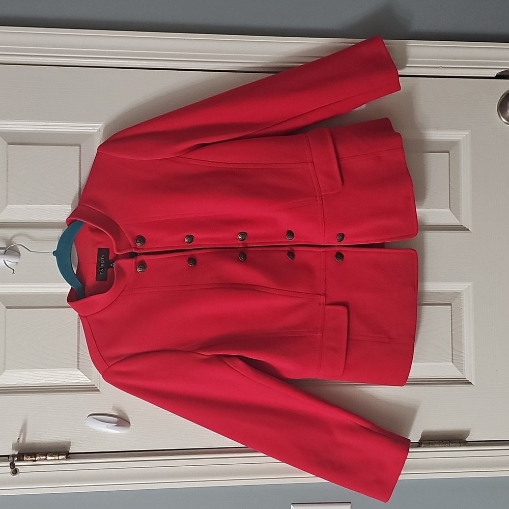 Talbots Vintage Red Button-Up Blazer Casual Office Wear Business Elegant Wear
